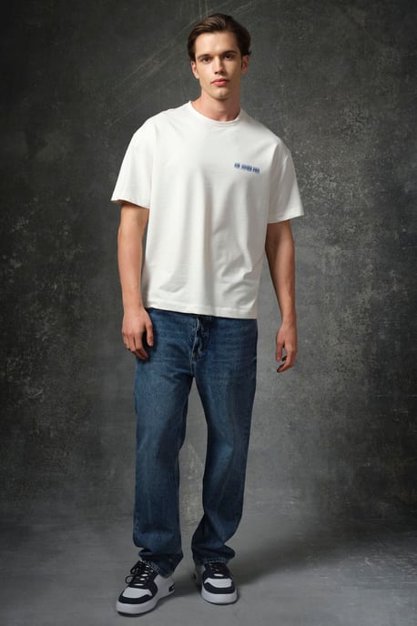 Tommy Life Oversized bedrucktes T-Shirt aus Baumwoll-Jersey - Wollweiß - Image 3