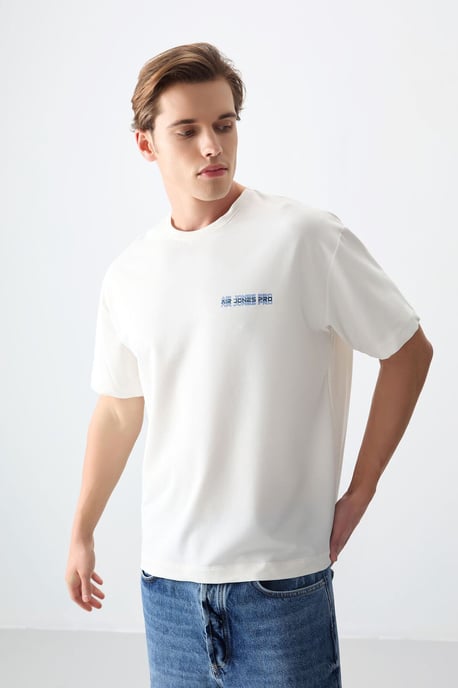 Tommy Life Oversized bedrucktes T-Shirt aus Baumwoll-Jersey - Wollweiß - Image 4