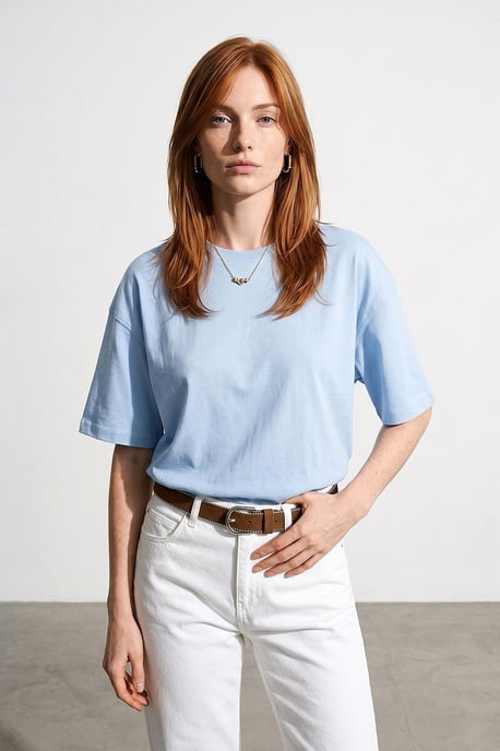 Übergroßes Baumwoll-Crewneck-T-Shirt - Image 3