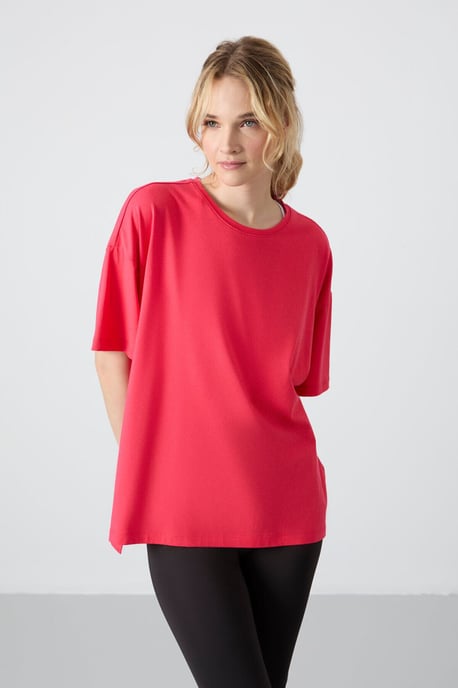 Oversized Baumwoll-Modal Rundhals-T-Shirt - Image 2