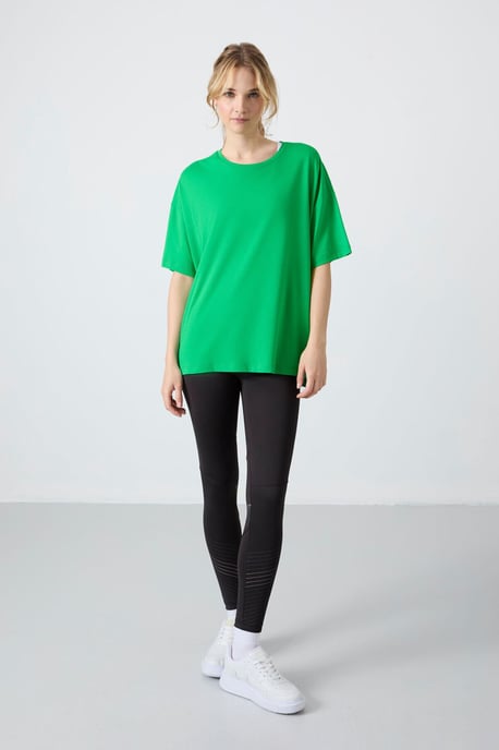 Oversized Baumwoll-Modal Rundhals-T-Shirt - Image 6
