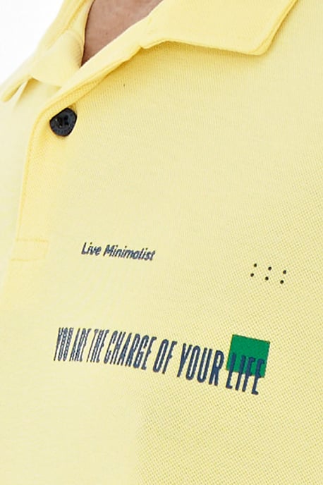 Herren Baumwoll-Polo-T-Shirt mit Textdruck - Image 3