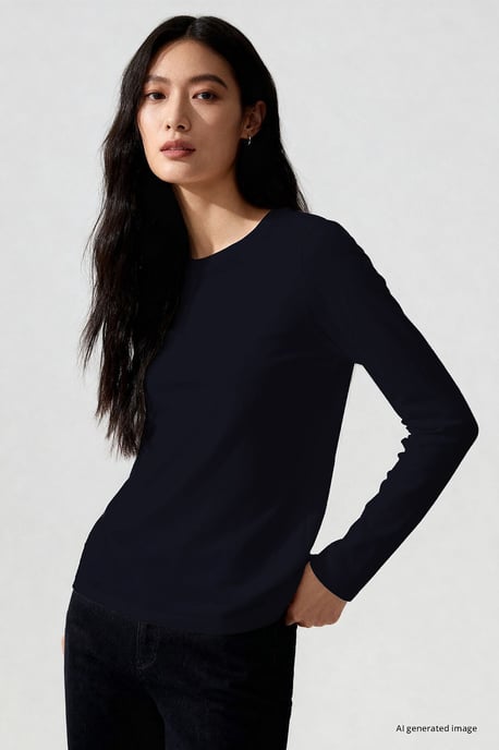 Damen Baumwoll-Elasthan T-Shirt - Image 1