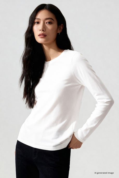 Damen Baumwoll-Elasthan T-Shirt - Image 2