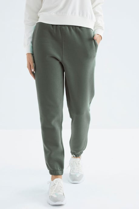 Hochtaillierte Fleece-Jogginghose für Damen - Image 2