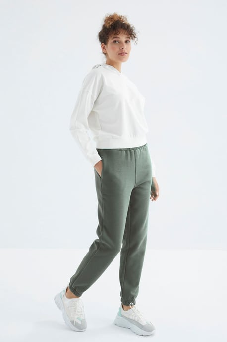 Hochtaillierte Fleece-Jogginghose für Damen - Image 3