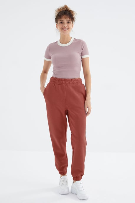 Hochtaillierte Fleece-Jogginghose für Damen - Image 1