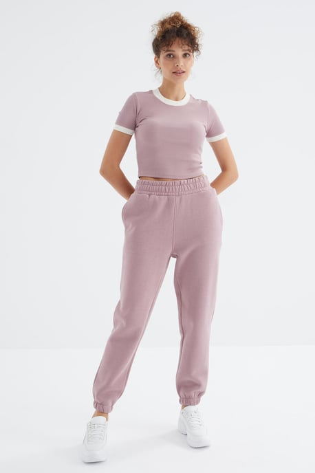 Hochtaillierte Fleece-Jogginghose für Damen - Image 1