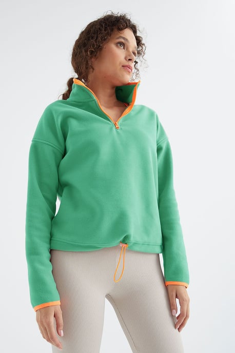 Oversized Plüsch Halb-Zip Sweatshirt - Image 4