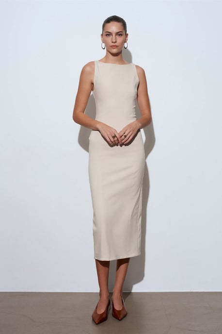 Ärmelloses Midi Bodycon Kleid mit Schlitz - Image 1
