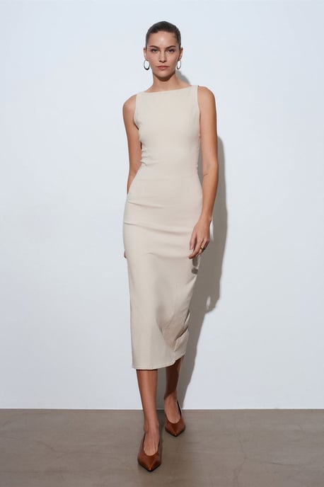 Ärmelloses Midi Bodycon Kleid mit Schlitz - Image 4
