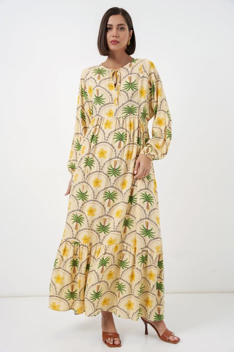 Tropisches Maxi-Kleid mit Knopfverschluss - Image 2