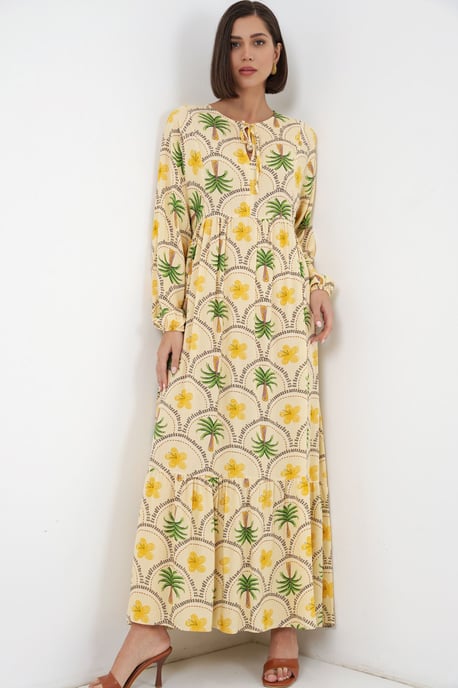 Tropisches Maxi-Kleid mit Knopfverschluss - Image 3