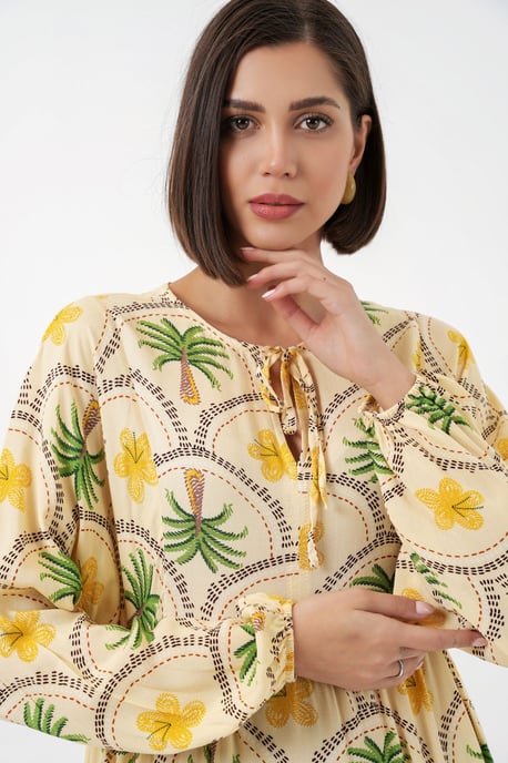 Tropisches Maxi-Kleid mit Knopfverschluss - Image 4