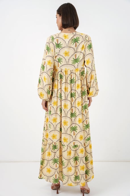 Tropisches Maxi-Kleid mit Knopfverschluss - Image 6