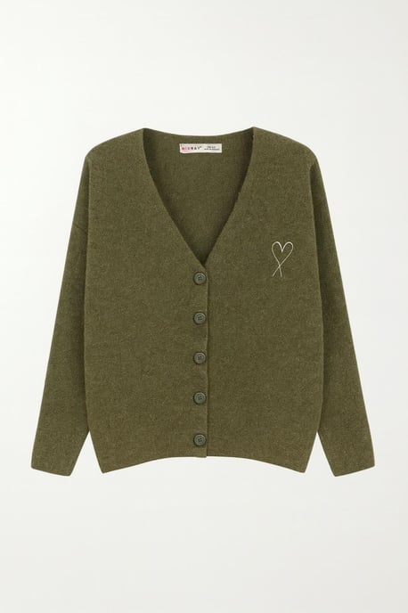 Übergroßer Strick-Cardigan mit Herzdetail - Image 1