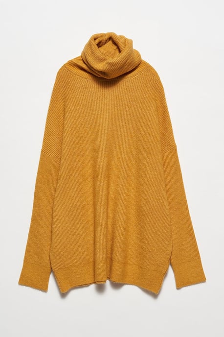 Übergroßer gerippter Rollkragenpullover - Image 1
