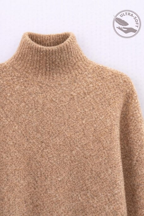 Übergroßer gerippter Rollkragenpullover - Image 2