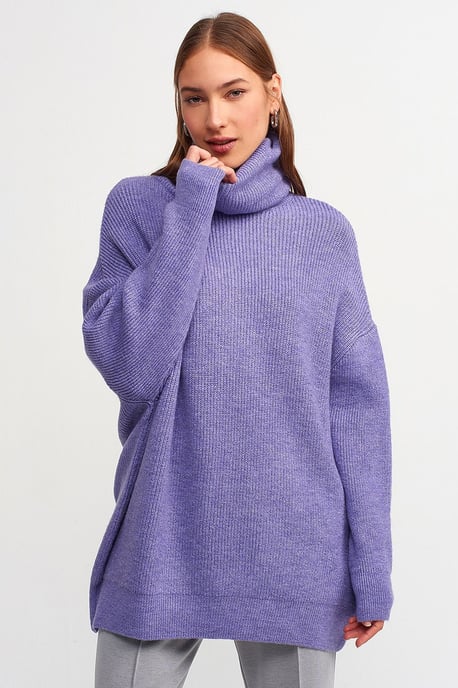 Übergroßer gerippter Rollkragenpullover - Image 2