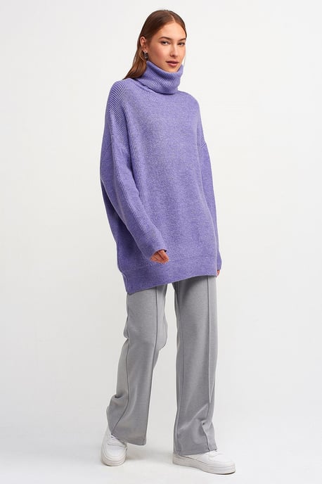 Übergroßer gerippter Rollkragenpullover - Image 3