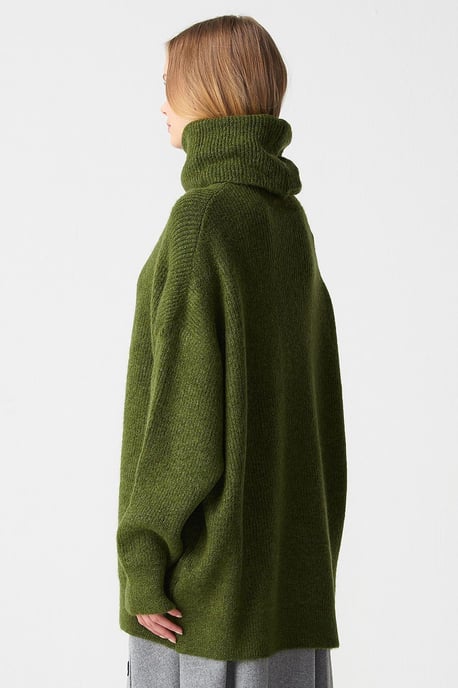 Übergroßer gerippter Rollkragenpullover - Image 3