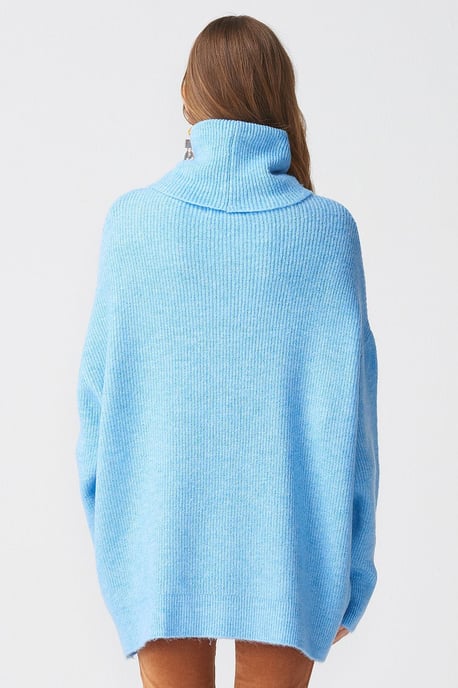 Übergroßer gerippter Rollkragenpullover - Image 3