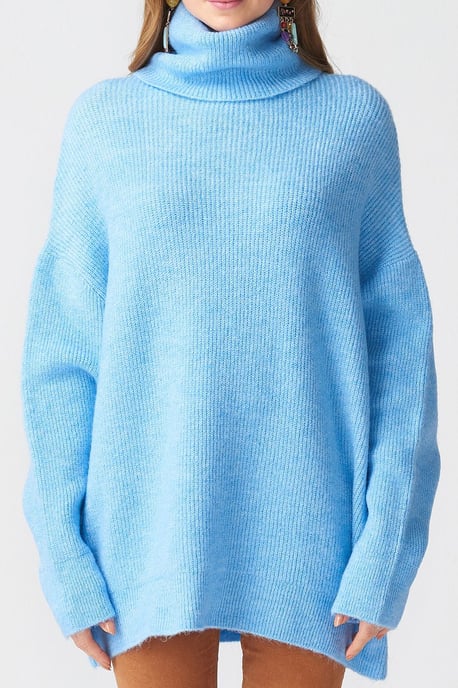 Übergroßer gerippter Rollkragenpullover - Image 4