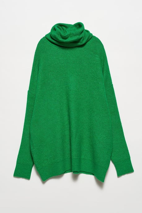 Übergroßer gerippter Rollkragenpullover - Image 1
