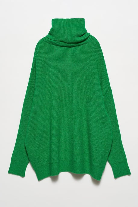 Übergroßer gerippter Rollkragenpullover - Image 2