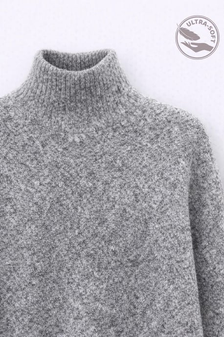 Übergroßer gerippter Rollkragenpullover - Image 2