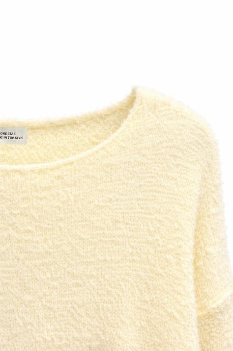 Asymmetrischer Kragen Strickpullover - Image 2