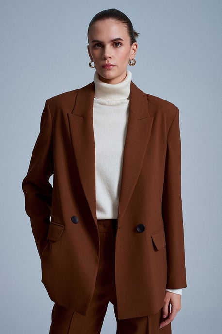 Übergroßer langer Crepe-Blazer-Jacke - Image 2