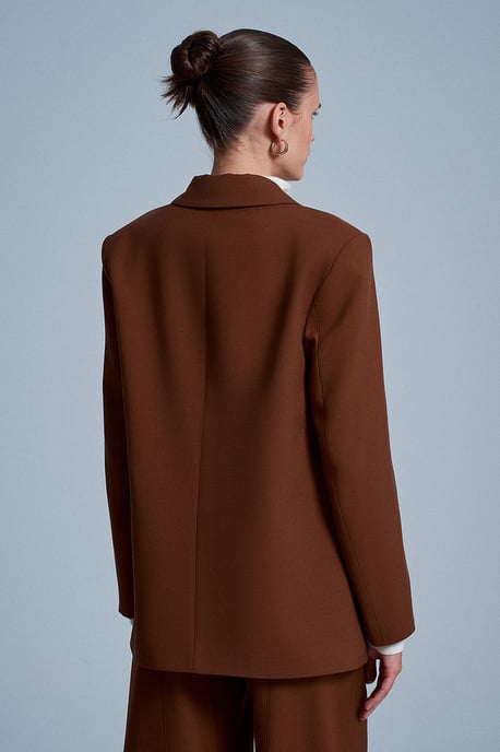 Übergroßer langer Crepe-Blazer-Jacke - Image 3