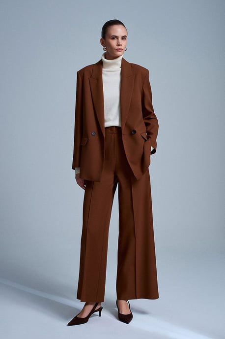 Übergroßer langer Crepe-Blazer-Jacke - Image 5