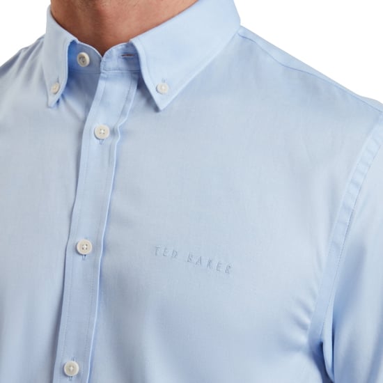 Ted Baker Alyth Regular Branded Blue Oxford Shirt - Image 5