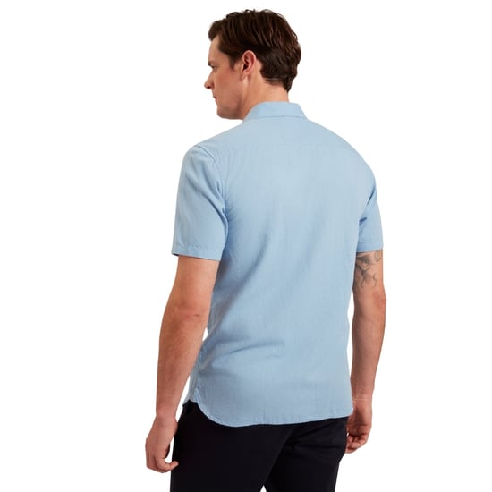 Ted Baker Zefre Regular Hellblaues Leinenhemd - Image 4