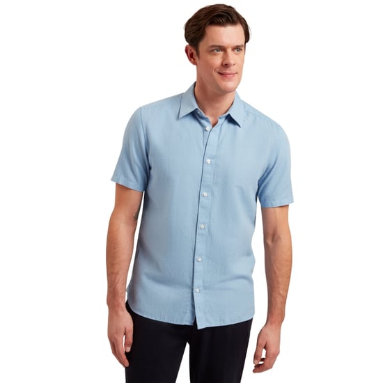 Ted Baker Zefre Regular Hellblaues Leinenhemd - Image 5