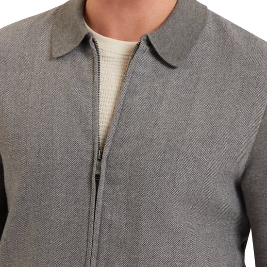 Ted Baker Dejo Fischgrätmuster-jacke Mit Frontreißverschluss, Grau - Image 3