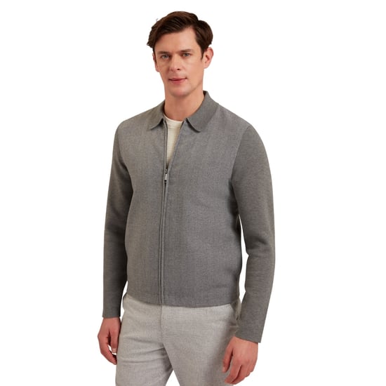 Ted Baker Dejo Fischgrätmuster-jacke Mit Frontreißverschluss, Grau - Image 5