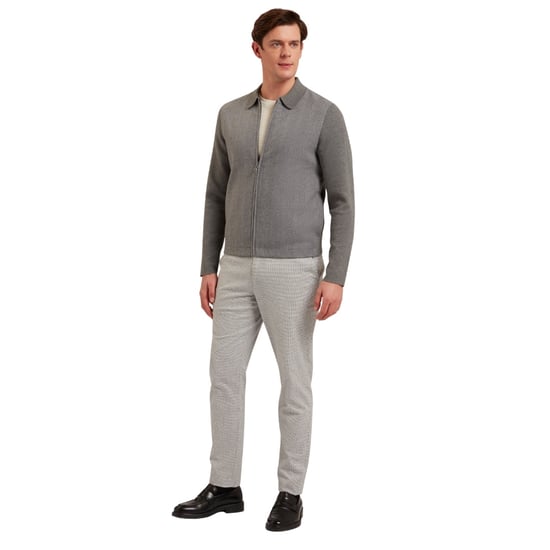 Ted Baker Dejo Fischgrätmuster-jacke Mit Frontreißverschluss, Grau - Image 6