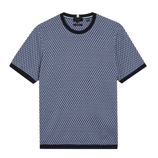 Ted Baker Finity Regular Jacquard Blaues T-shirt - Image 1