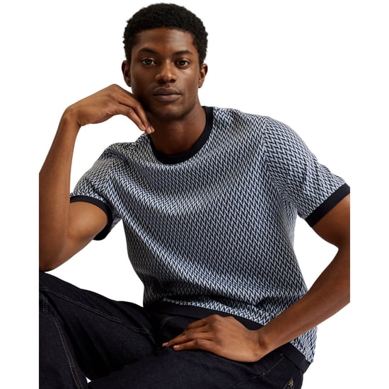 Ted Baker Finity Regular Jacquard Blaues T-shirt - Image 3