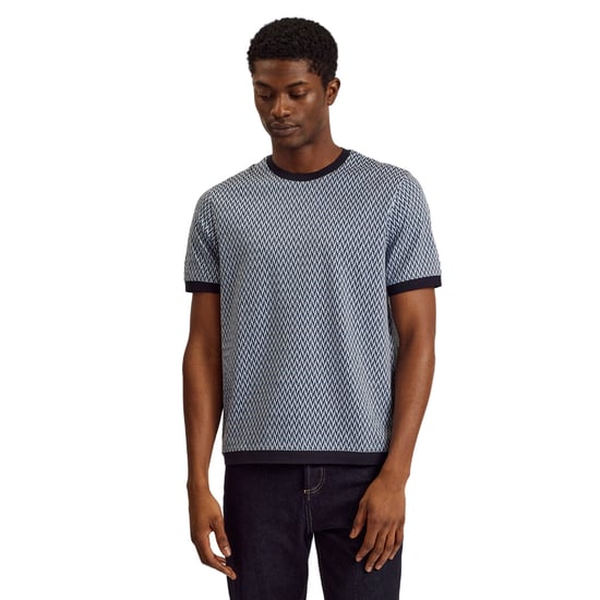 Ted Baker Finity Regular Jacquard Blaues T-shirt - Image 4