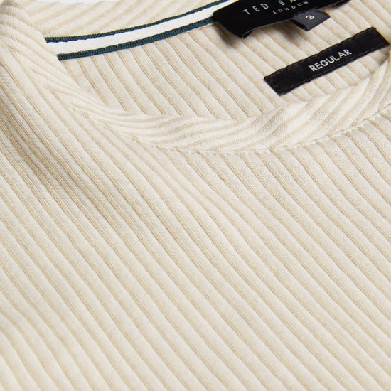 Ted Baker Heynes Regular Fit Strukturiertes Beige T-shirt - Image 6