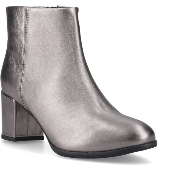 Hush Puppies Claridy Leder Damen Stiefeletten mit Absatz in Zinn - Image 1