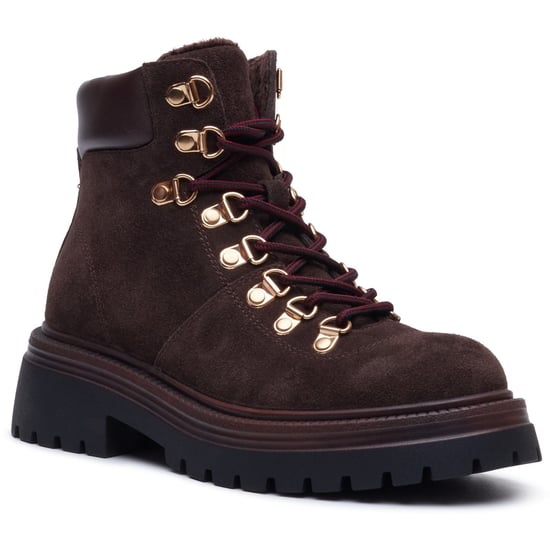 Hush Puppies Robyn Hiker Wildleder Damen SCHOKOLADE Stiefeletten mit Absatz - Image 1