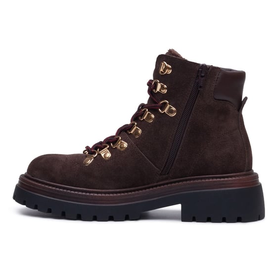 Hush Puppies Robyn Hiker Wildleder Damen SCHOKOLADE Stiefeletten mit Absatz - Image 6