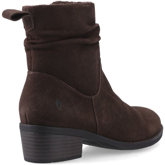 Hush Puppies Iris Wildleder Damen Schokoladenfarbene Blockabsatz Stiefeletten - Image 2