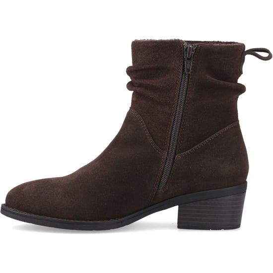 Hush Puppies Iris Wildleder Damen Schokoladenfarbene Blockabsatz Stiefeletten - Image 4