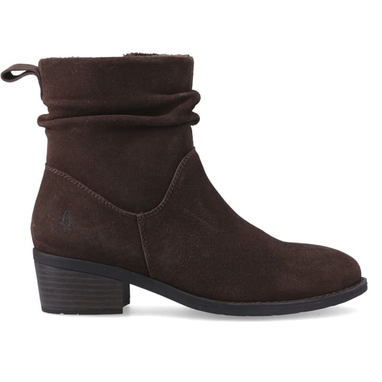 Hush Puppies Iris Wildleder Damen Schokoladenfarbene Blockabsatz Stiefeletten - Image 5